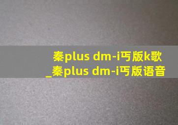 秦plus dm-i丐版k歌_秦plus dm-i丐版语音